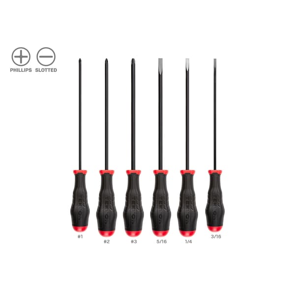 High-Torque Black Oxide Blade Screwdriver Set, 6-Piece (No. 1 - No. 3, 3/16 - 5/16 in.)